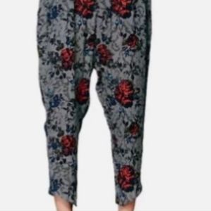 Free people floral gray pants